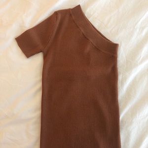Vici Admiration One shoulder ribbed knit top